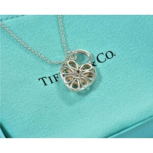 Tiffany & Co 💯% Auth Filigree 925 Sterling Silver Heart Necklace w/ Pouch ✨EUC✨